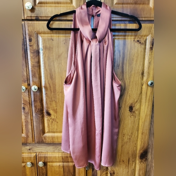 Ann Taylor Tops - ANN Taylor XXLT Like Satin Pink Sleeveless Blouse Tank